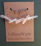 Five white sea glass stitch markers - Image 4