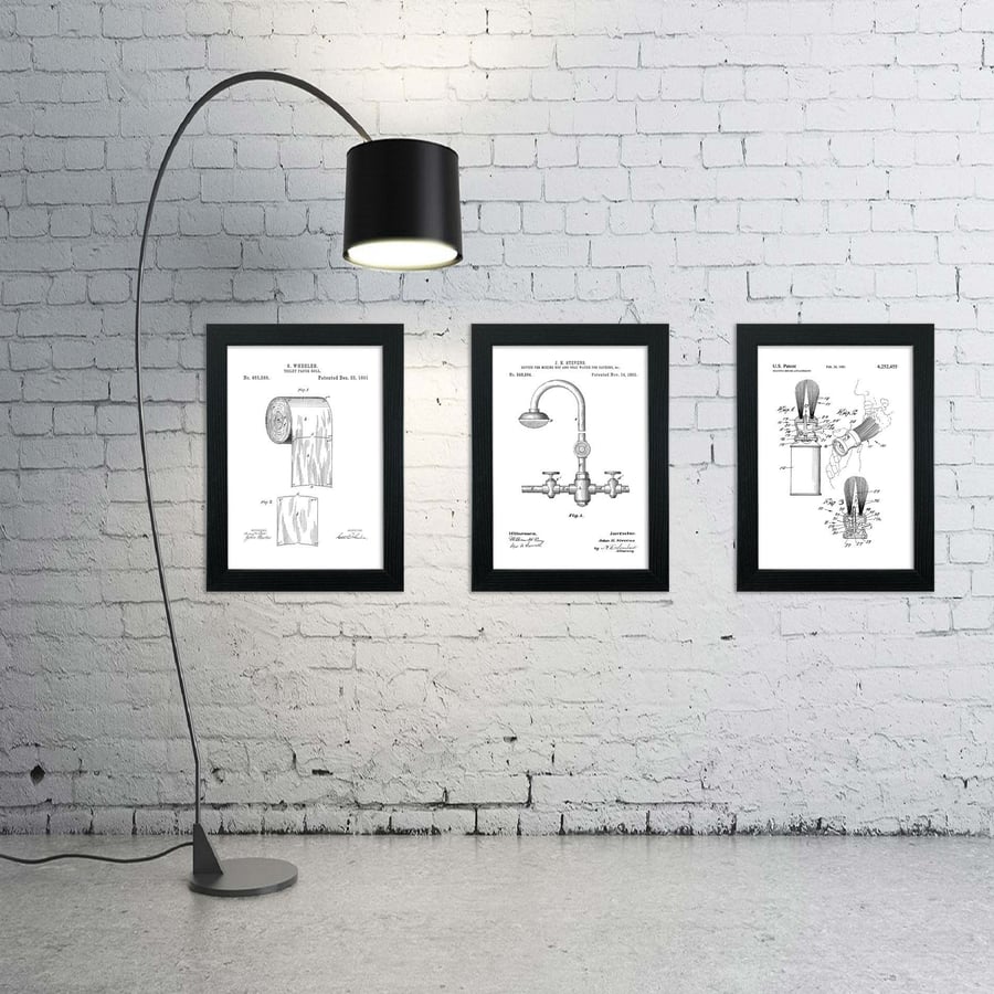 Patent drawing prints: Bathroom