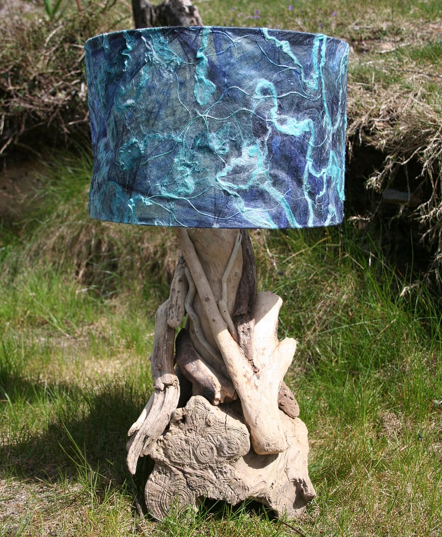 Driftwood Table Lamp, Shade Included, 75cm tall... - Folksy