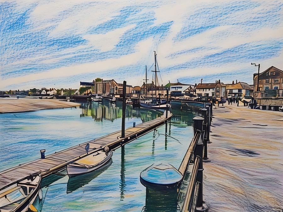 View Harbour Wells-Next-Sea Norfolk Greeting Card A5 