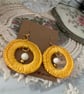 Crochet Earrings Yellow Boho Style with bead detail 