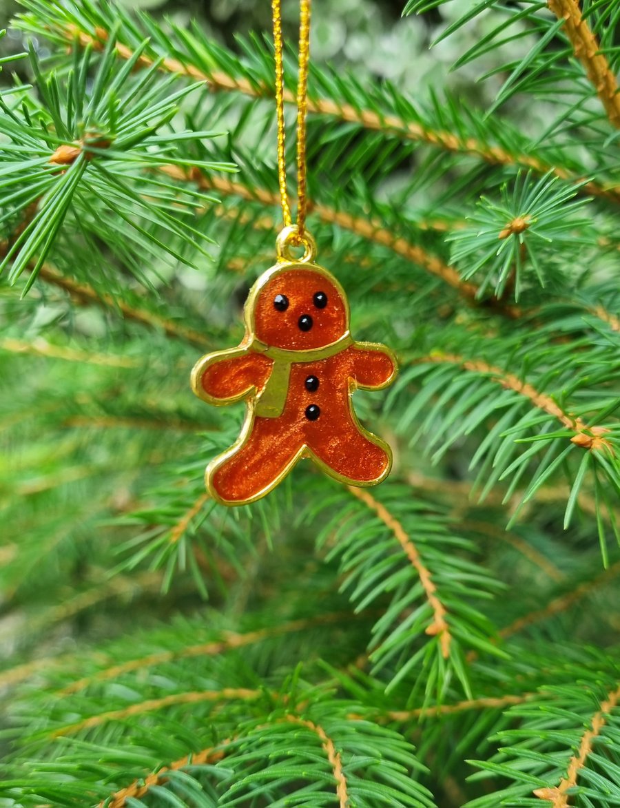Set of 6 Mini Gingerbread Man Christmas Tree Decorations