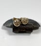 9ct yellow gold small stud earrings with pattern