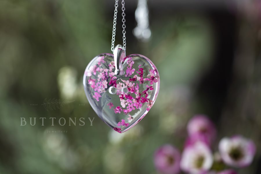 Four Seasons Spring Necklace - Real Flower Botanical Jewellery - Sterling Silver