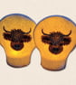 Highland Cow Tealight Covers - Embroidered Felt Candle Decor - Image 2