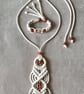 Handmade Macramé Necklace and Bracelet Set - Boho Natural Jewellery. - Image 2