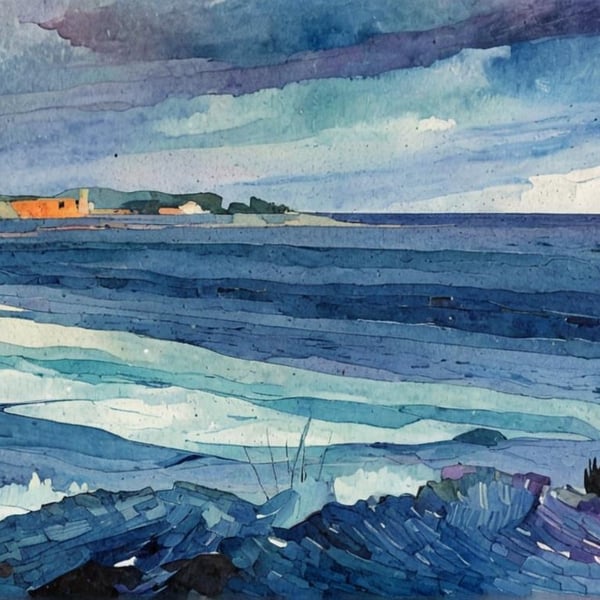 A4 Print Scottish Beach Blue 