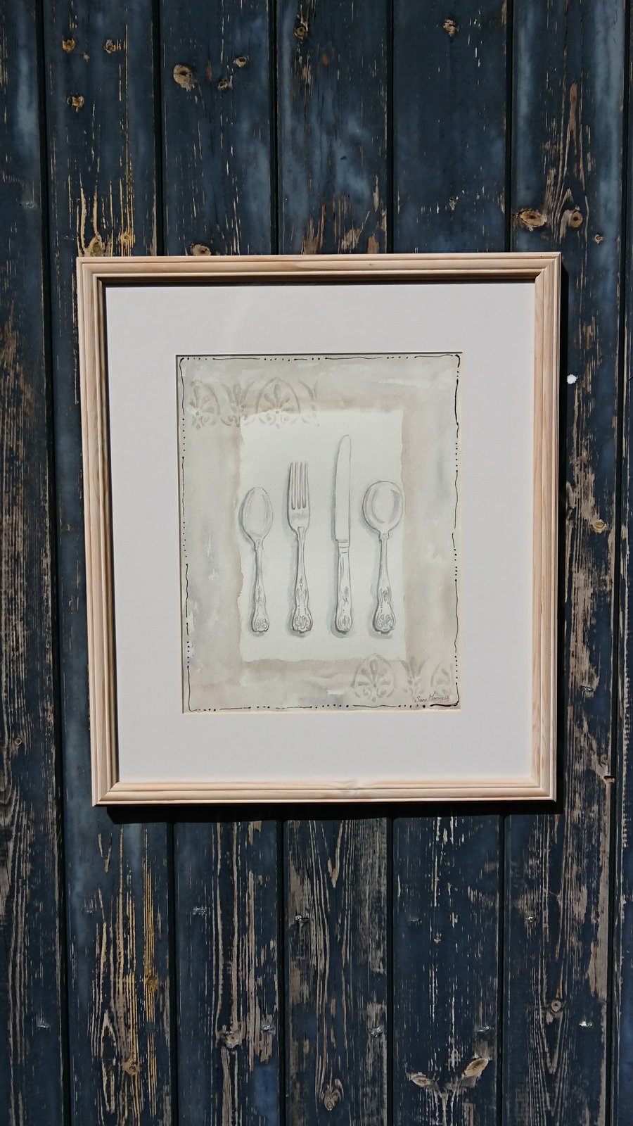 Cutlery original watercolour painting