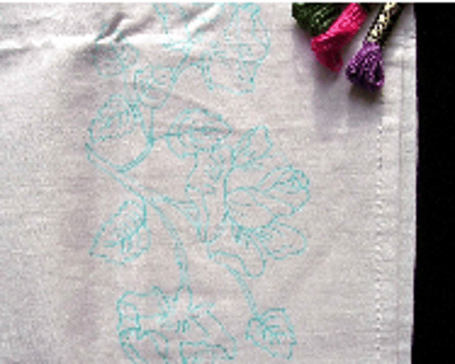 Pillow Case, English Rose to Embroider, Embroidery Design