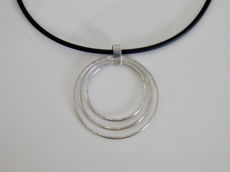 Sterling Silver Pendant on Rubber