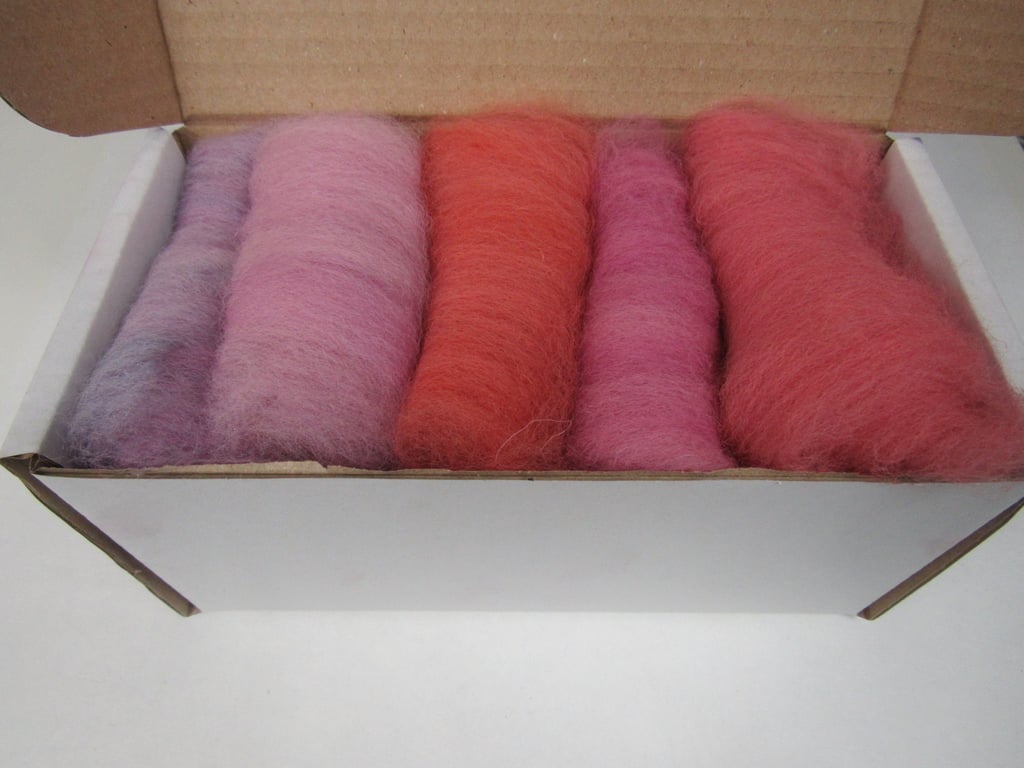 Natural Dye Mixed Flower Colours Shetland Wool Felting Pack