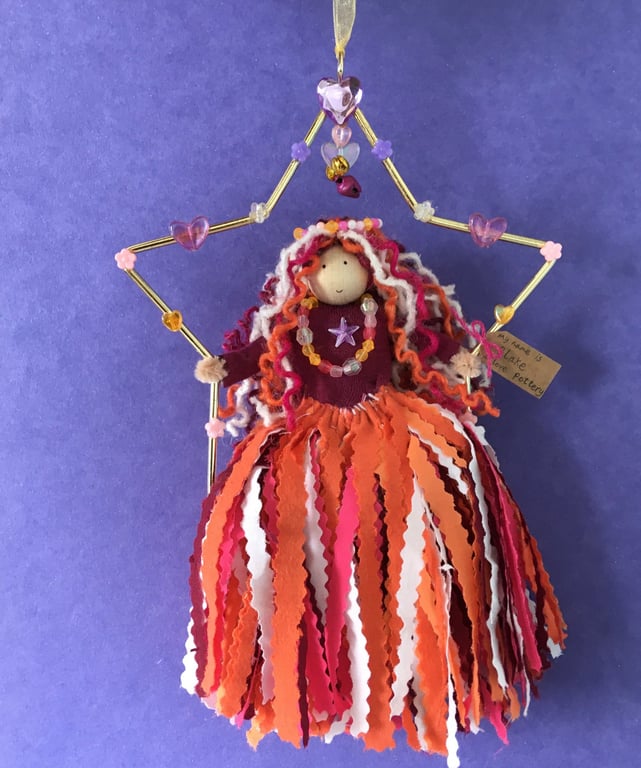 Lesbian Inspired Pride Flag Little Person In A Star Hanging Decoration, LGBTQ