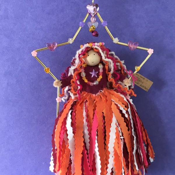 Lesbian Inspired Pride Flag Little Person In A Star Hanging Decoration, LGBTQ