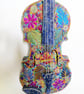 Violin Stitched 3D Lifesize Machine Embroidery Textile Art   - Image 5