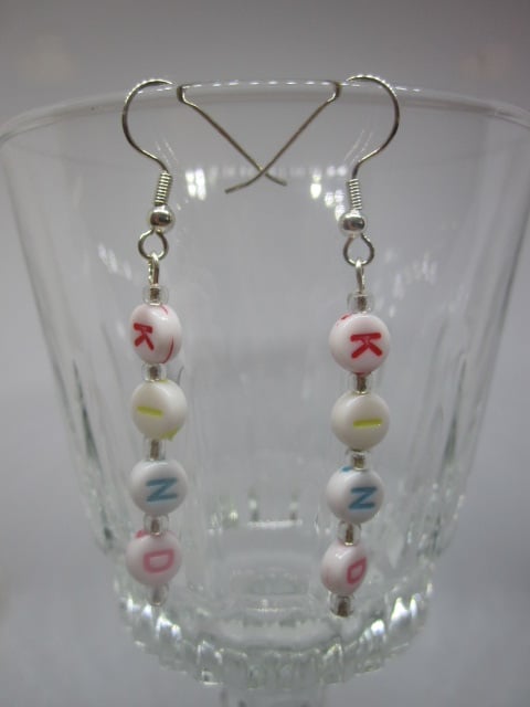 Acrylic Word Earrings - Kind