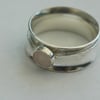 Silver Spinner Ring with Rose Quartz Gemstone, size O