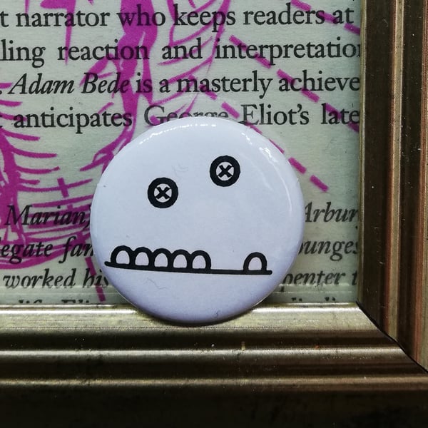 Monster Face 2 - White 25mm Button Badge - Free Postage!
