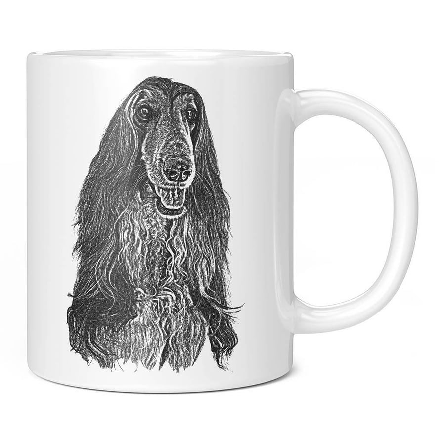 Afghan Hound Sketch 11oz Mug - Dog Lover Mugs Cup Gift Present Idea Birthday Ann