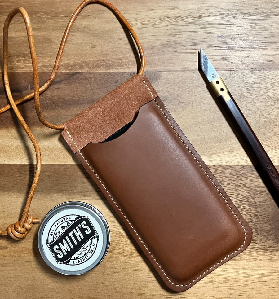 Horween leather phone pouch