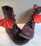 Steampunk Fabric Boot Wings Bat Wings Grey Copper - Image 5