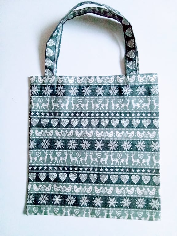 Scandi design gift bag, reusable Xmas gift bag,  gift wrap Christmas gift bag