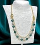 Summer Seconds -Animal Print and Green Glass Bead Statement Necklace, - Image 1