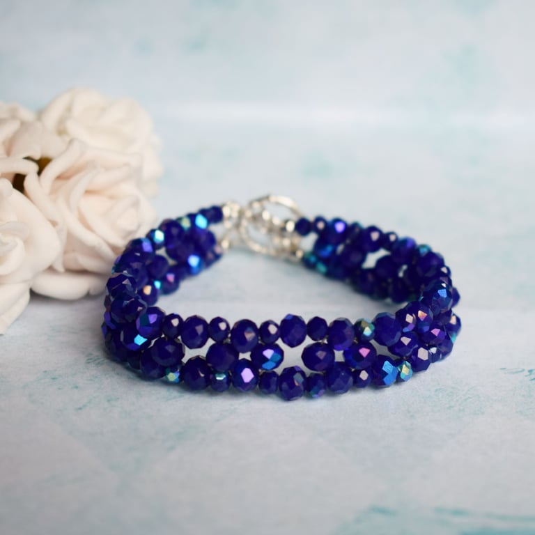 Midnight Blue Beaded Bracelet