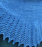 Ultramarine Blue pure wool laced edged scarf shawl - design S122 - Image 9