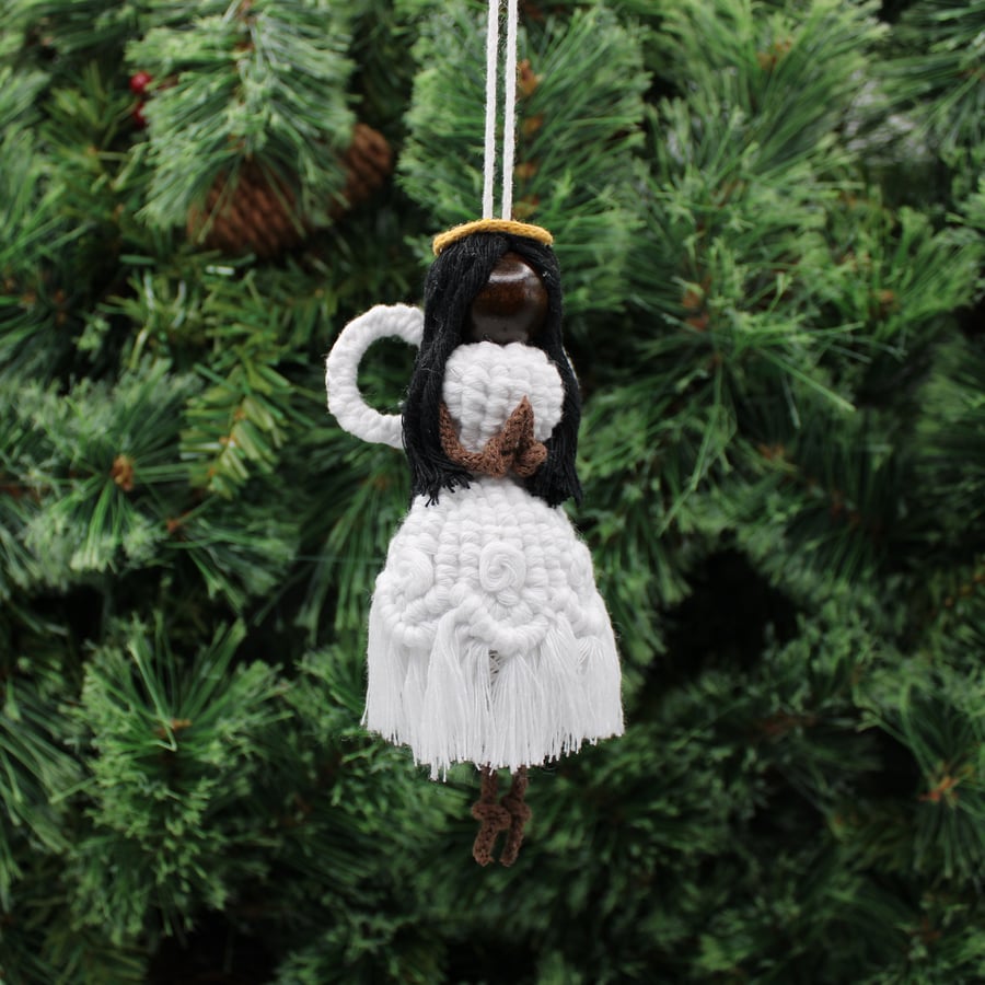 Macrame Christmas Angel, Christmas tree decoration