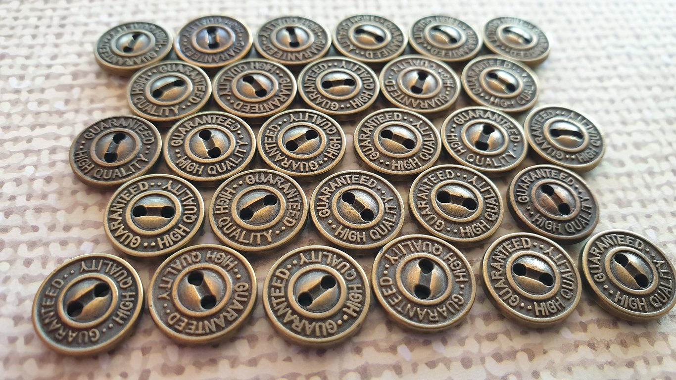 1 2" 12.5mm 20L Antique Brass buttons (Guaranteed High quality logo)
