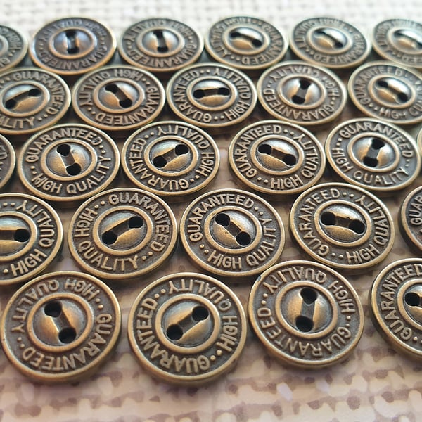 1 2" 12.5mm 20L Antique Brass buttons (Guaranteed High quality logo)