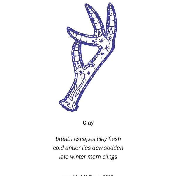 Haiku Poetry Mounted Art Print - 'Clay' Limited Edition