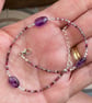 Amethyst Nugget Anklet. Sterling Silver. Extension Chain.  - Image 4