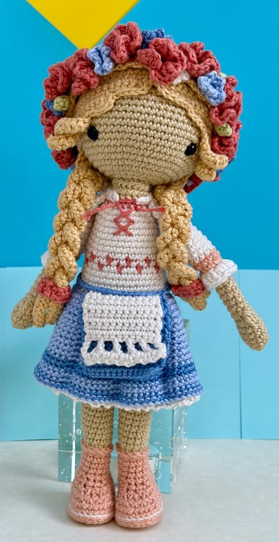 Hand crocheted Ukrainian Doll