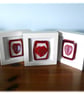  Fused Glass Heart Dichroic Picture Box framed Red 002 - Image 5