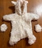 Baby polar bear all in one costume made from faux fur