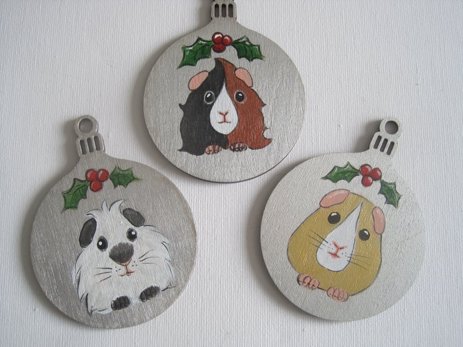 Guinea Pig Christmas Decoration set of 3
