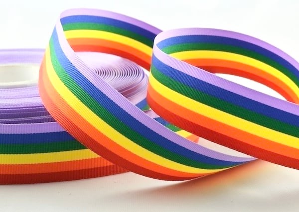 Rainbow grosgrain ribbon x 3 metres 