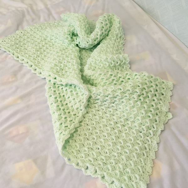 Baby Blanket in Shimmer D.K. by James Brett. Pink, Blue and Green to Choose From