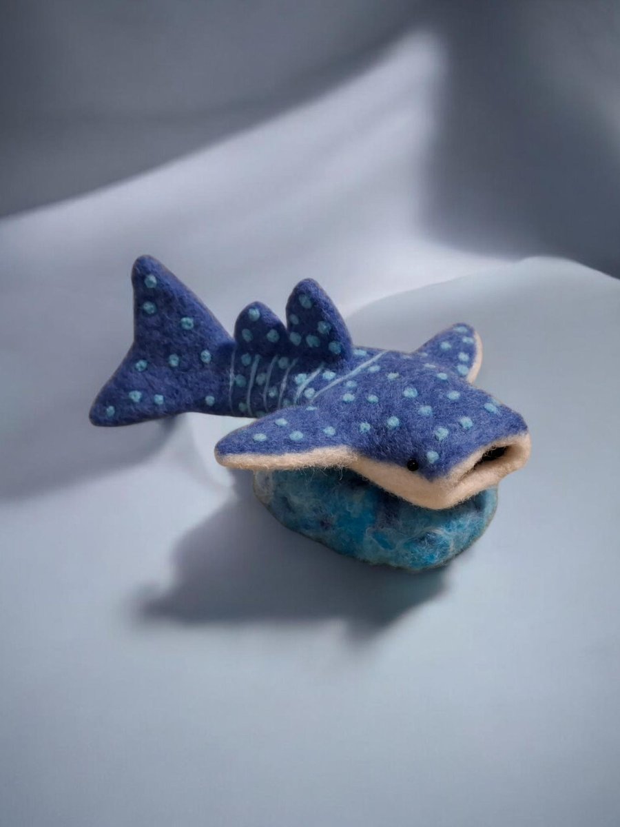 handmade needle felted whale shark 