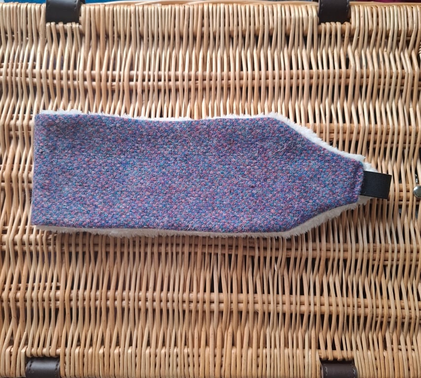 Lilac and blue Harris Tweed Earwarmers
