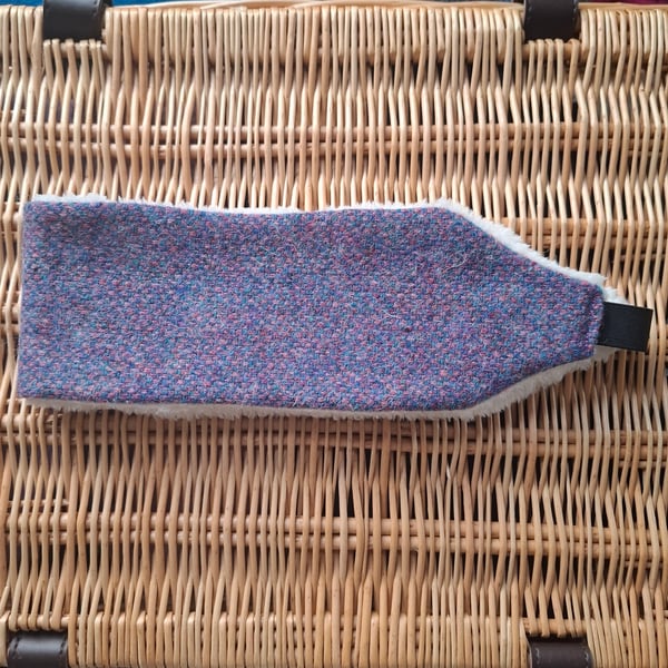 Lilac and blue Harris Tweed Earwarmers