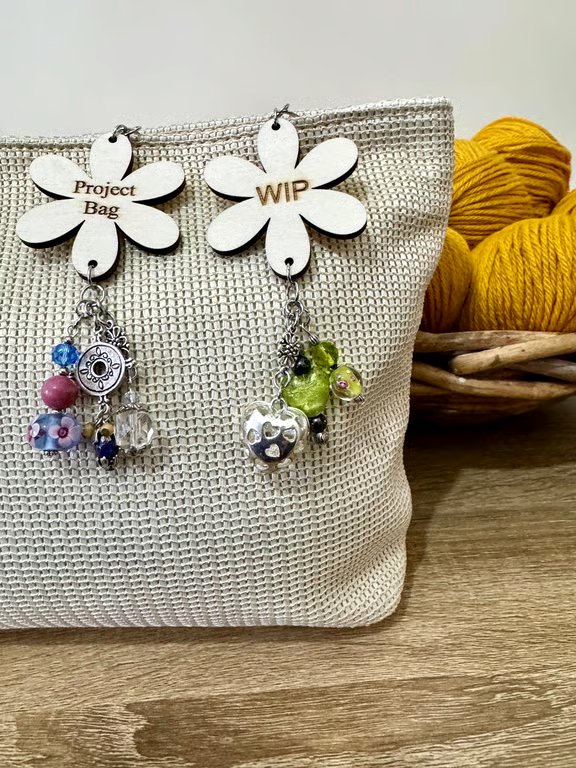  Keyring set, for project and WIP bags, knitting and crochet, set of two