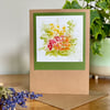 Card, original art, hand painted floral watercolour card, autumn colours.