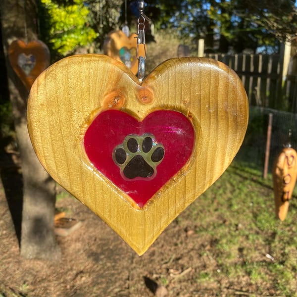 Remembrance Paw Print Hanging Decoration