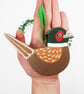 Pheasant hanging ornament for Christmas tree, Christmas gift for hunters. - Image 2