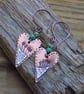 Copper earrings, heart ,boho style, aged finish - Image 4