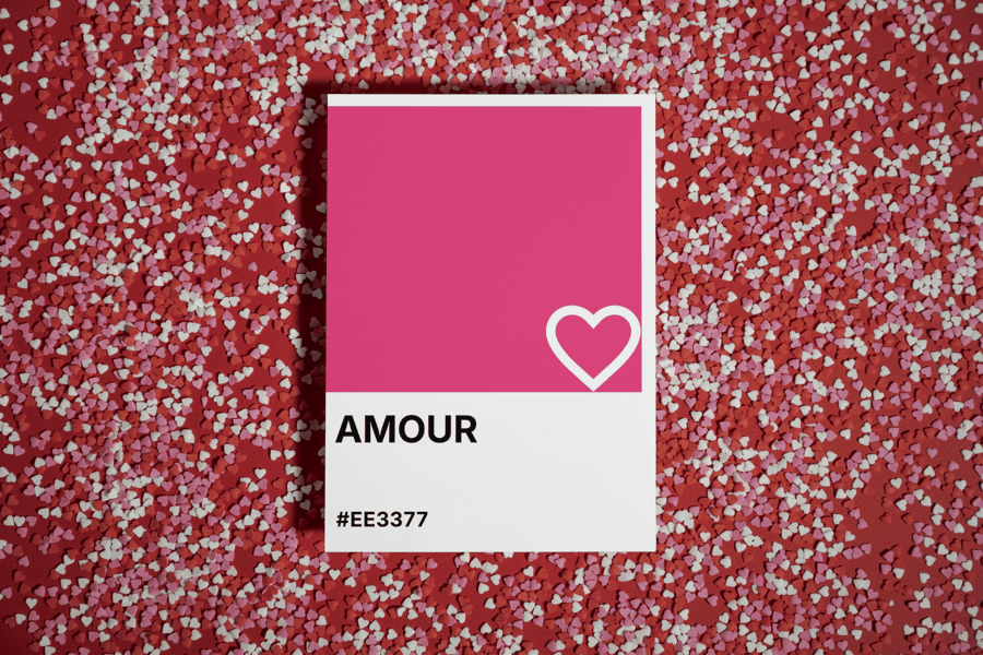 Valentines AMOUR Greeting Card – Colour Swatch Series (A6, Blank Inside)