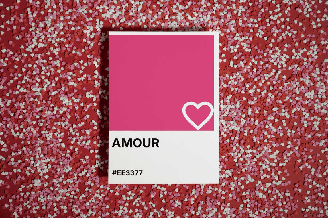 Valentines AMOUR Greeting Card – Colour Swatch Series (A6, Blank Inside)