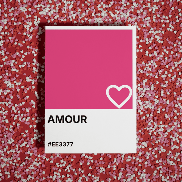 Valentines AMOUR Greeting Card – Colour Swatch Series (A6, Blank Inside)